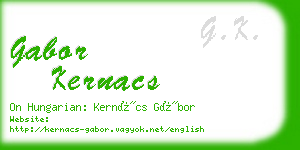 gabor kernacs business card